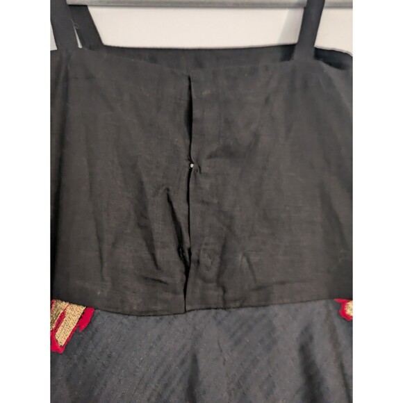 Designer Embroidered Black Silk Cotton Dress with Colorful Patterns Garmentry Xs - Picture 5 of 9